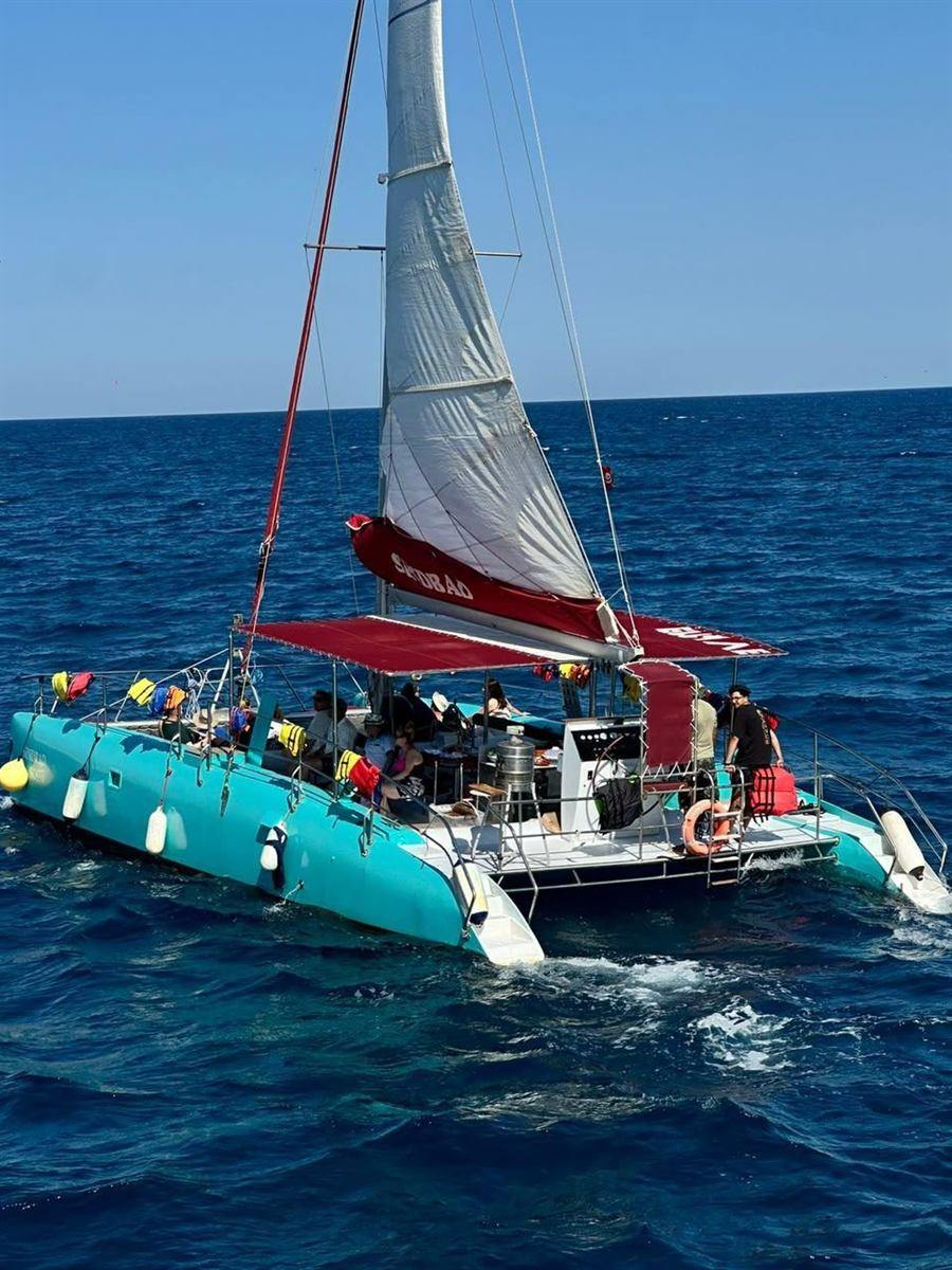The shaded deck during the crossing
